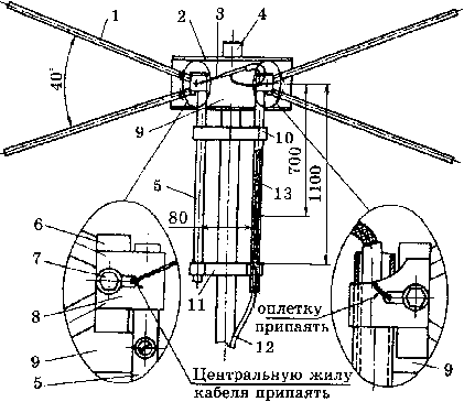 Рис(1). Широкополосная веерная антенна типа ИТА-12.